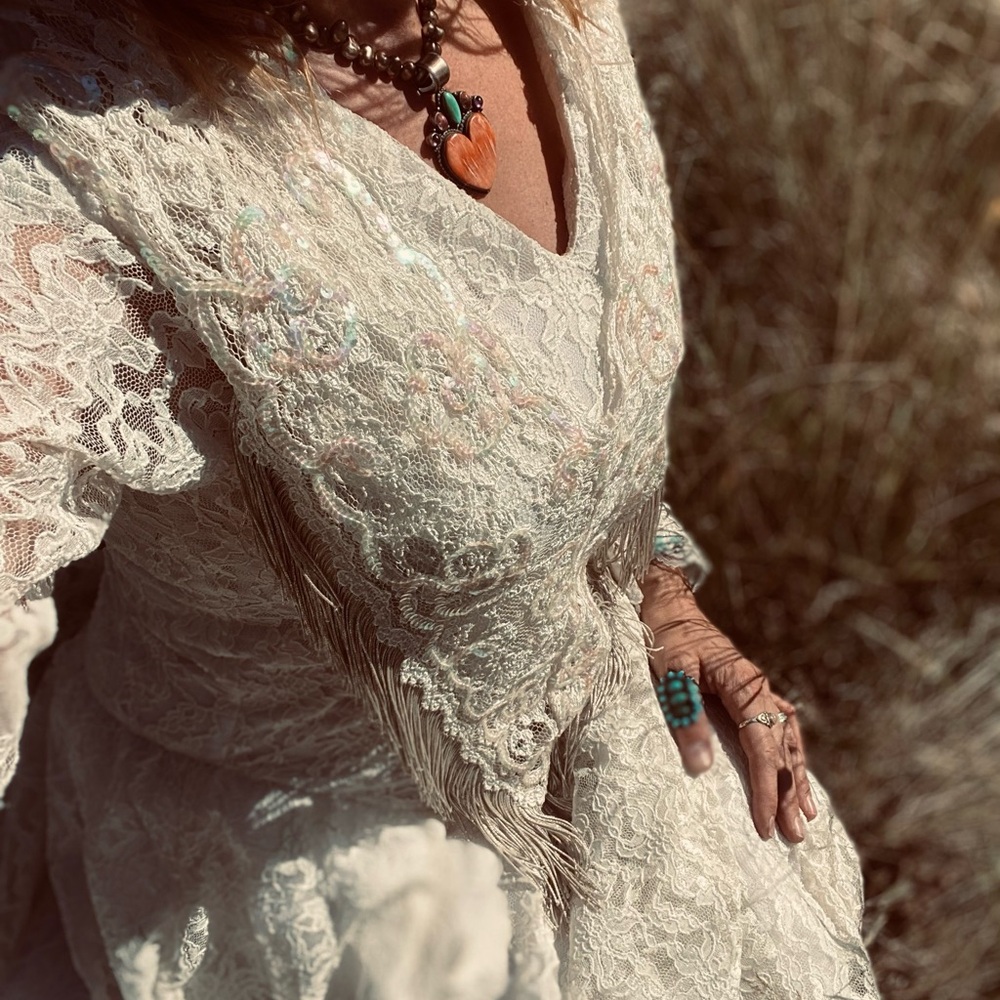 Vintage 80s | Western | Wedding Dress | Women’s Size 14 | Made by Western Wear - Picture 5 of 5